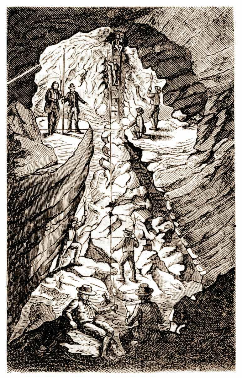 Chýnovská jeskyně - rytina 1863