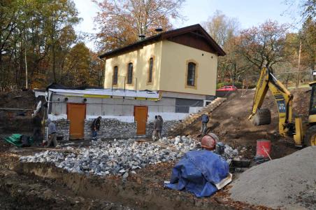 Stavba Návštěvnického střediska Chýnov